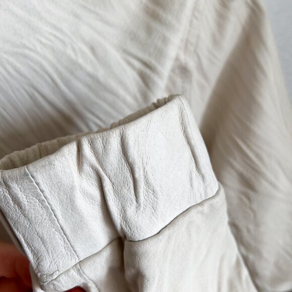 Vintage Express Genuine Leather Moto Jacket – Ivory Cream | Size Small - Picture 14 of 16